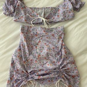 Lovers & strangers purple matching skirt set